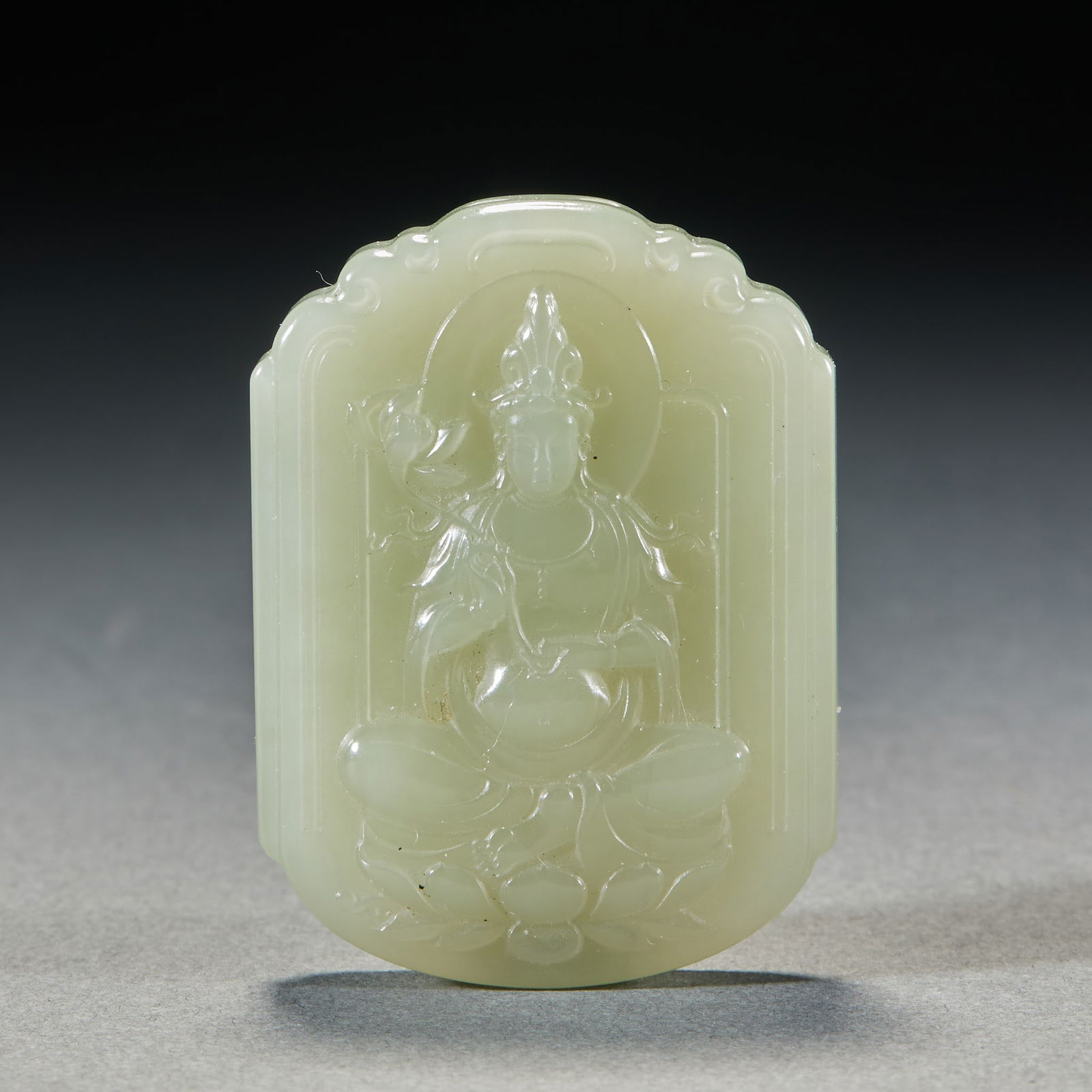 Guanyin Pendant Plaque, Hetian Jade (1 of 6)