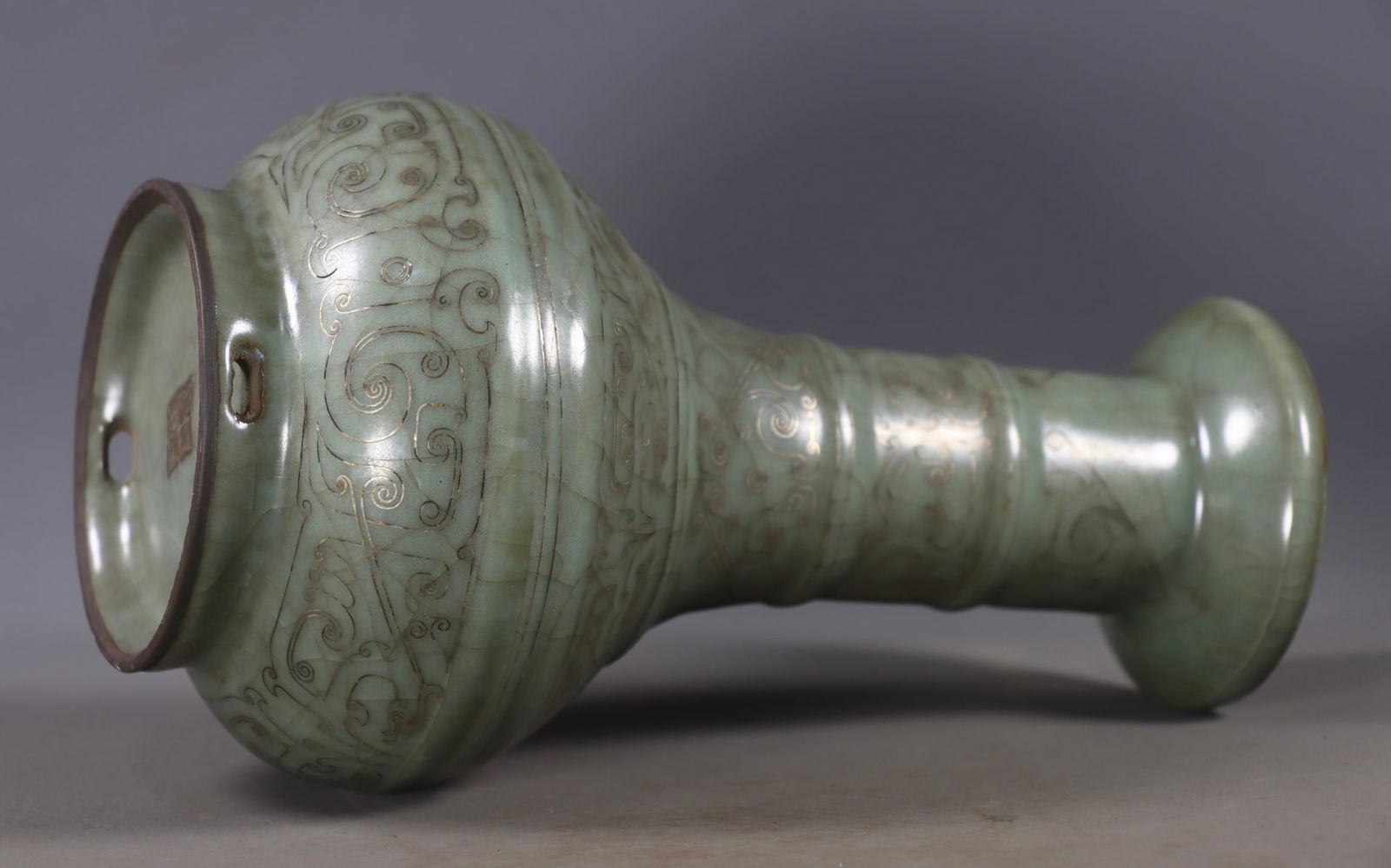 Garlic-Head Vase with Silver Wire Inlay - 5