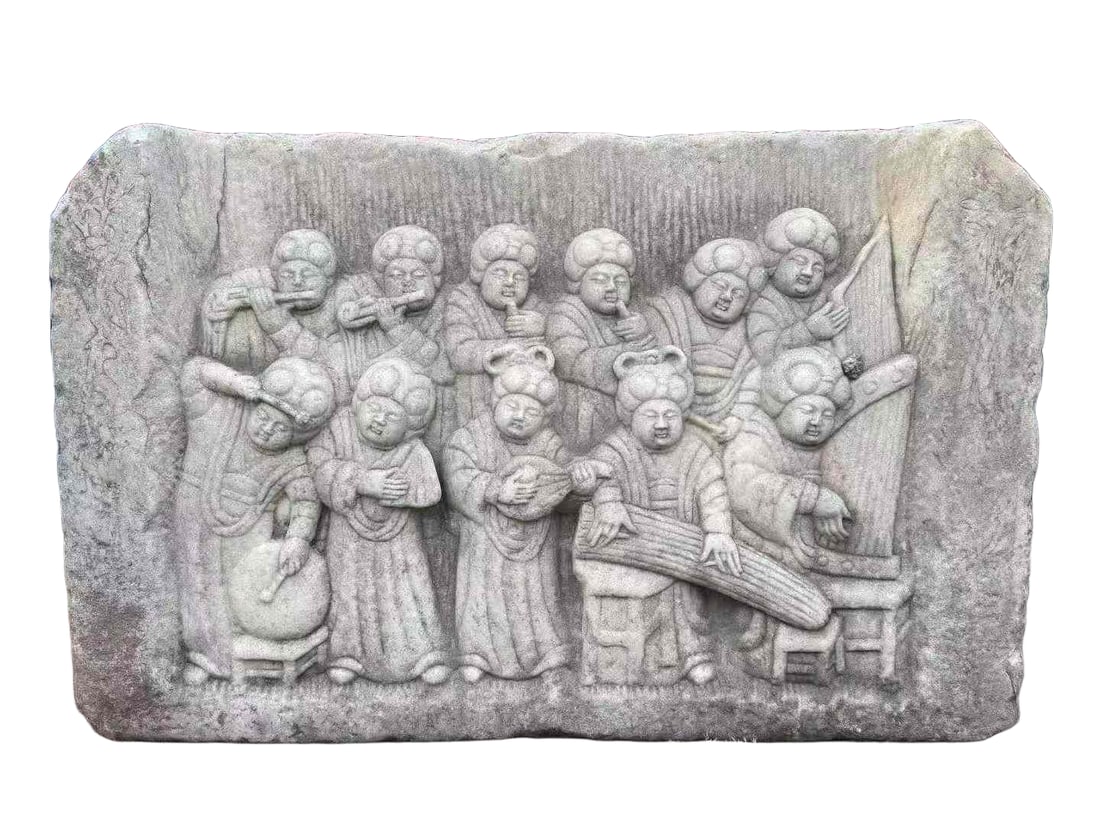 White Marble Relief Slab with Musicians, Tang Dynasty (1 of 6)