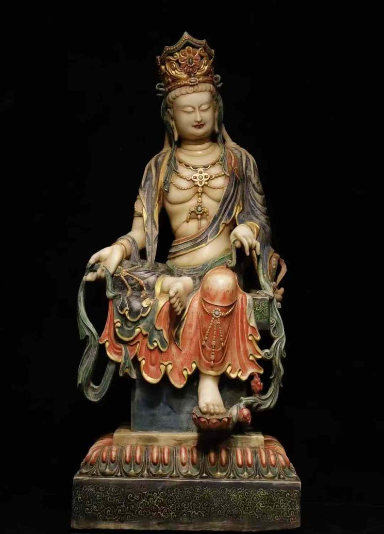 Painted White Marble Free Guanyin, Tang Dynasty (1 of 8)