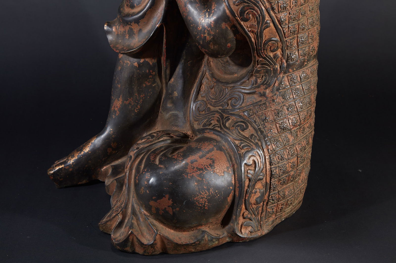 Bronze Seated Buddha Statue with Partial Gilding - 6