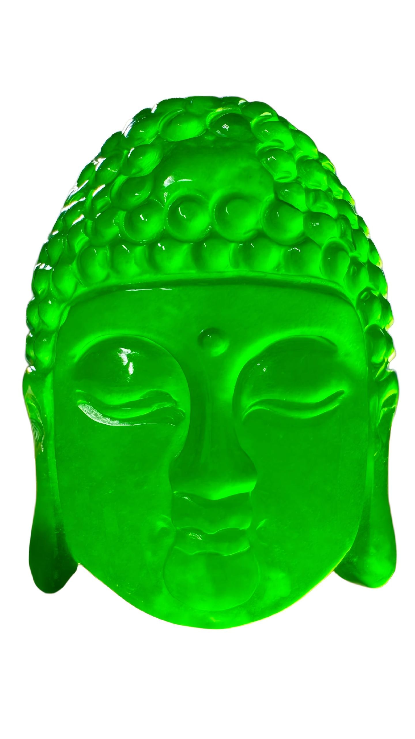Jadeite Buddha Head: Jadeite Buddha Head, Length: 4cm