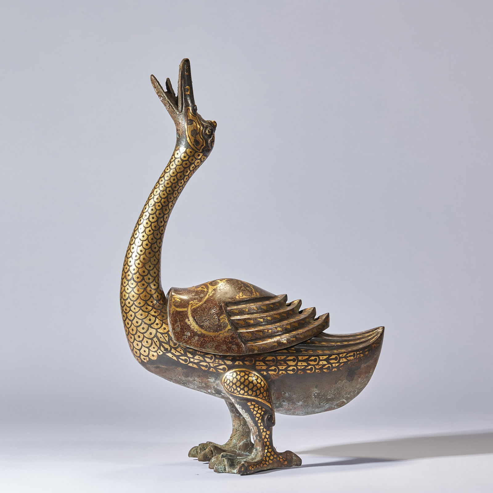 Gold and Silver Inlaid Duck-shaped Censer, Pre-Ming Dynasty (1 of 11)