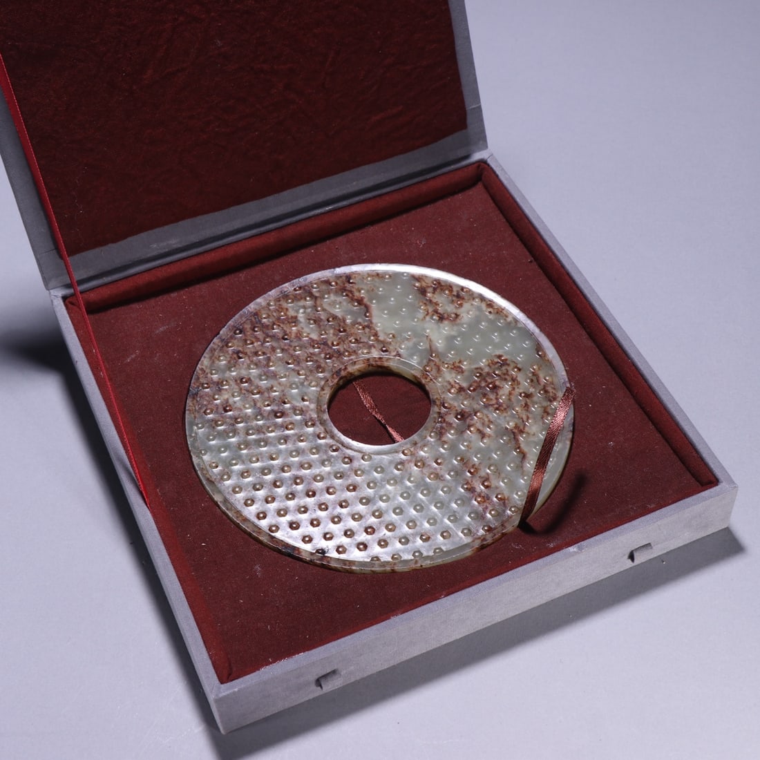 Archaic Jade Bi Disc with Nailhead Pattern, Han Dynasty (1 of 9)
