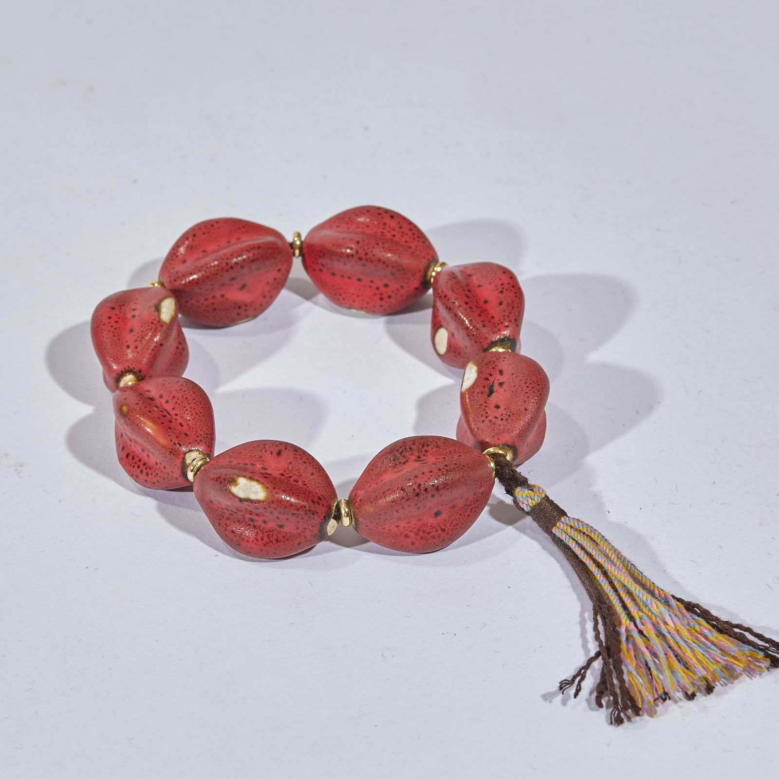 Burgundy Beaded Bracelet - 7