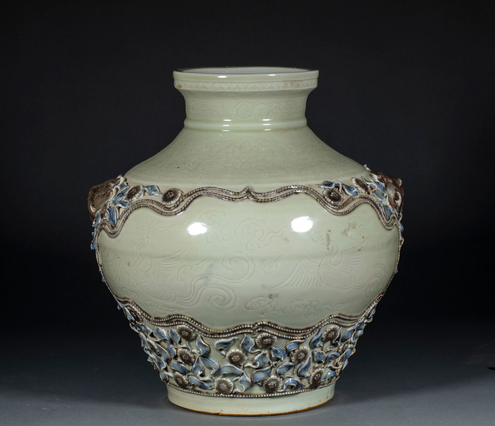 Molded Jar with Lion Ears, Pre-Ming Dynasty (1 of 13)