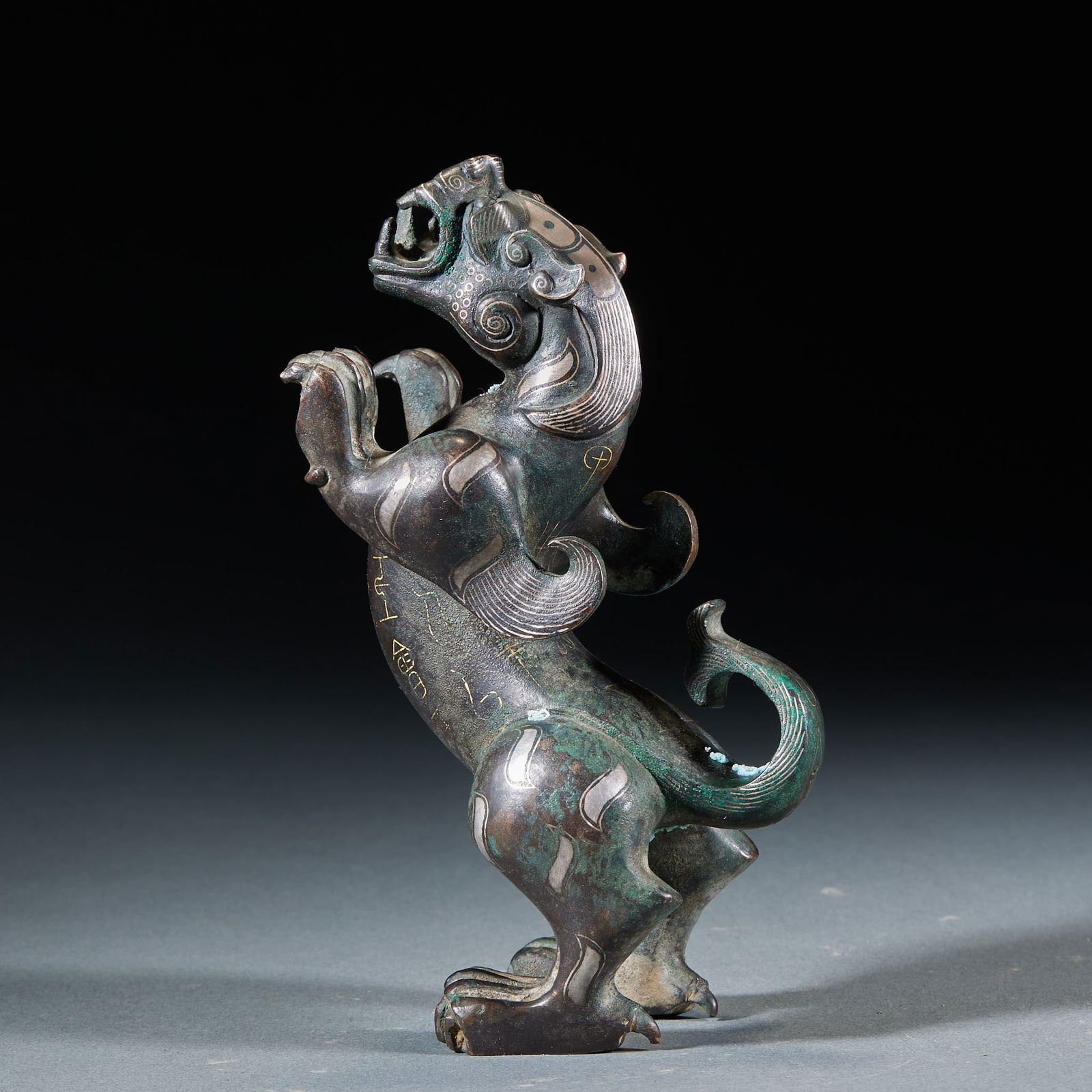 Gold and Silver Inlaid Standing Tiger Tally, Pre-Ming Dynasty (1 of 11)