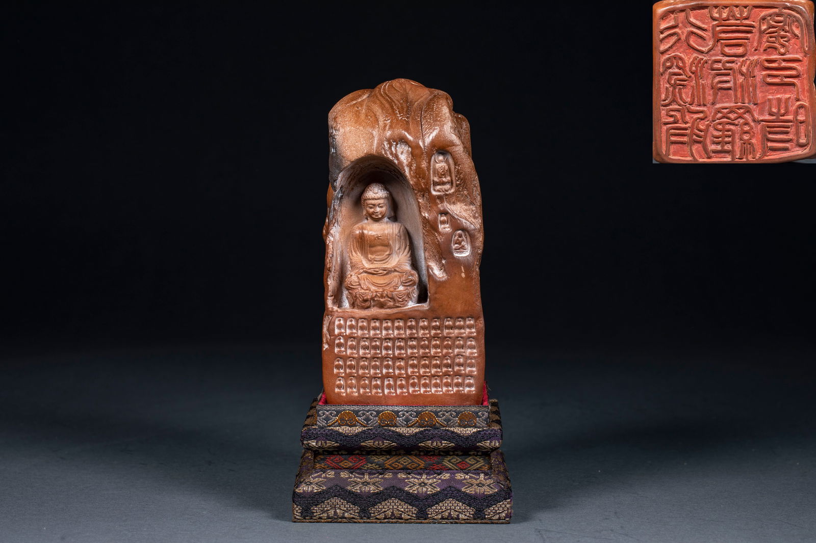 Seal with Carved Image of Buddha Sakyamuni by Master Xuyun (1 of 8)