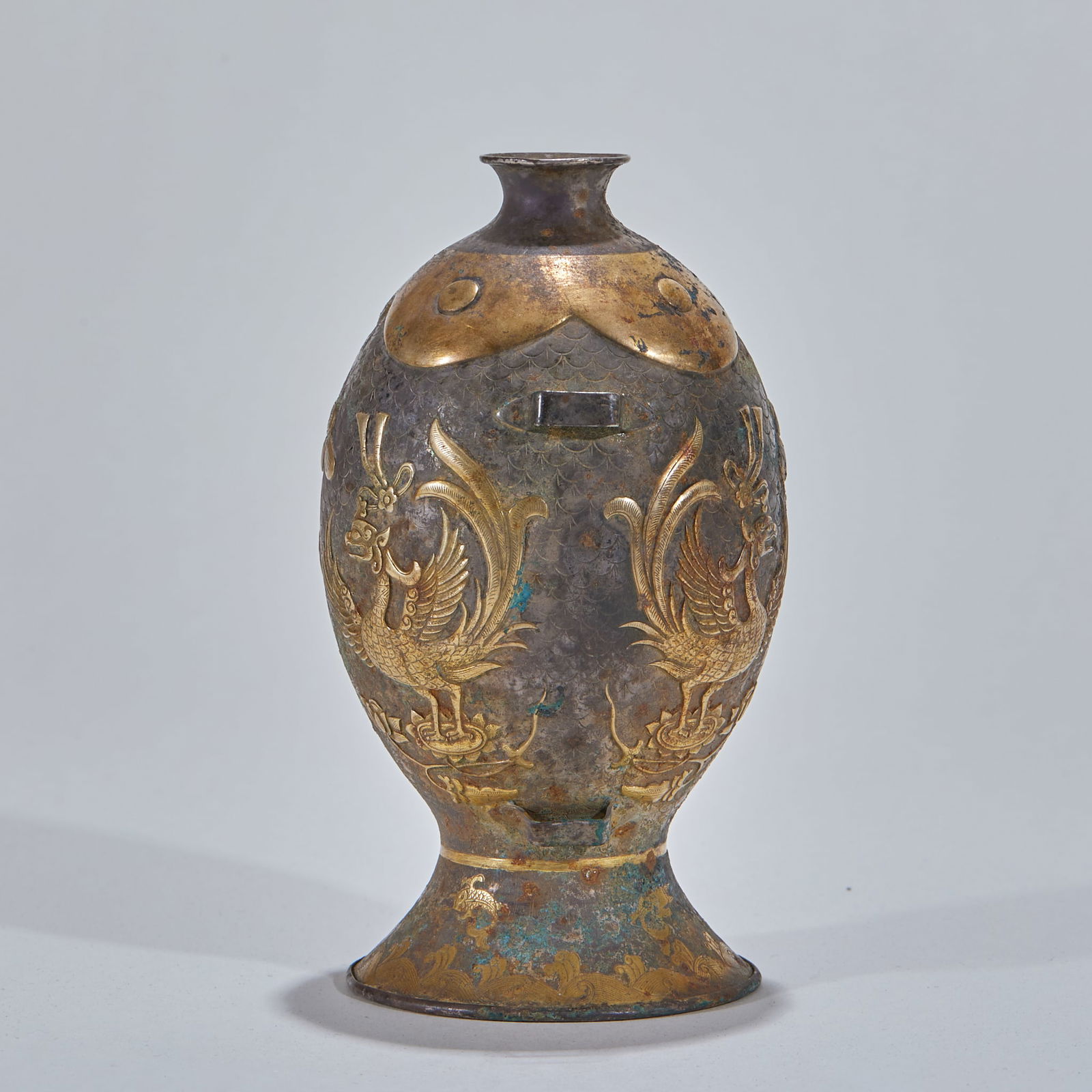 Silver gilt with phoenix pattern bottle - 4