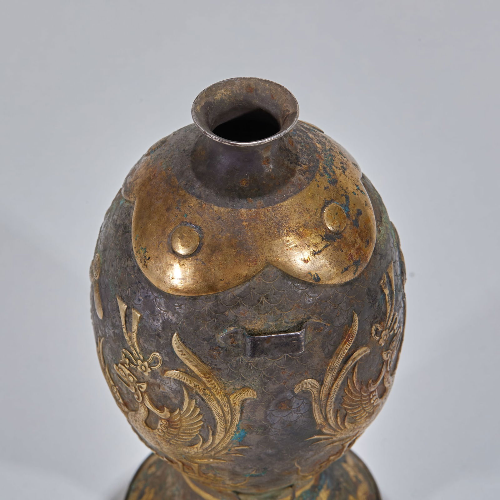 Silver gilt with phoenix pattern bottle - 5