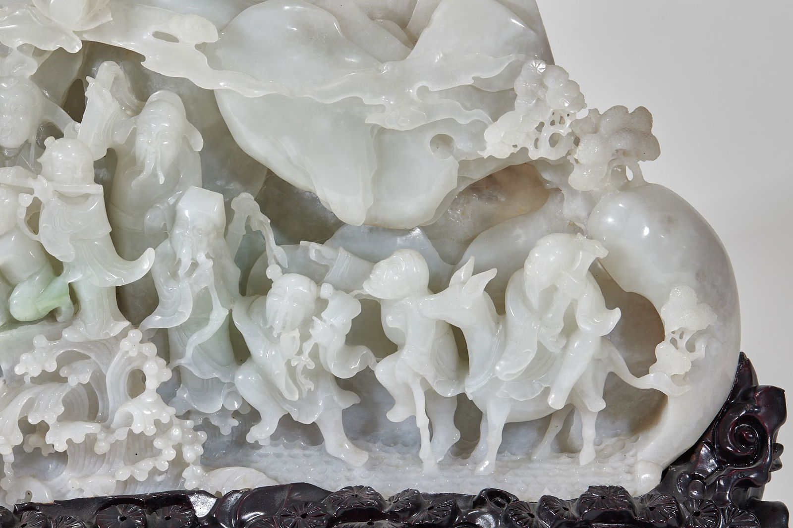 Andaite jade mountain with figures under a pine tree - 6