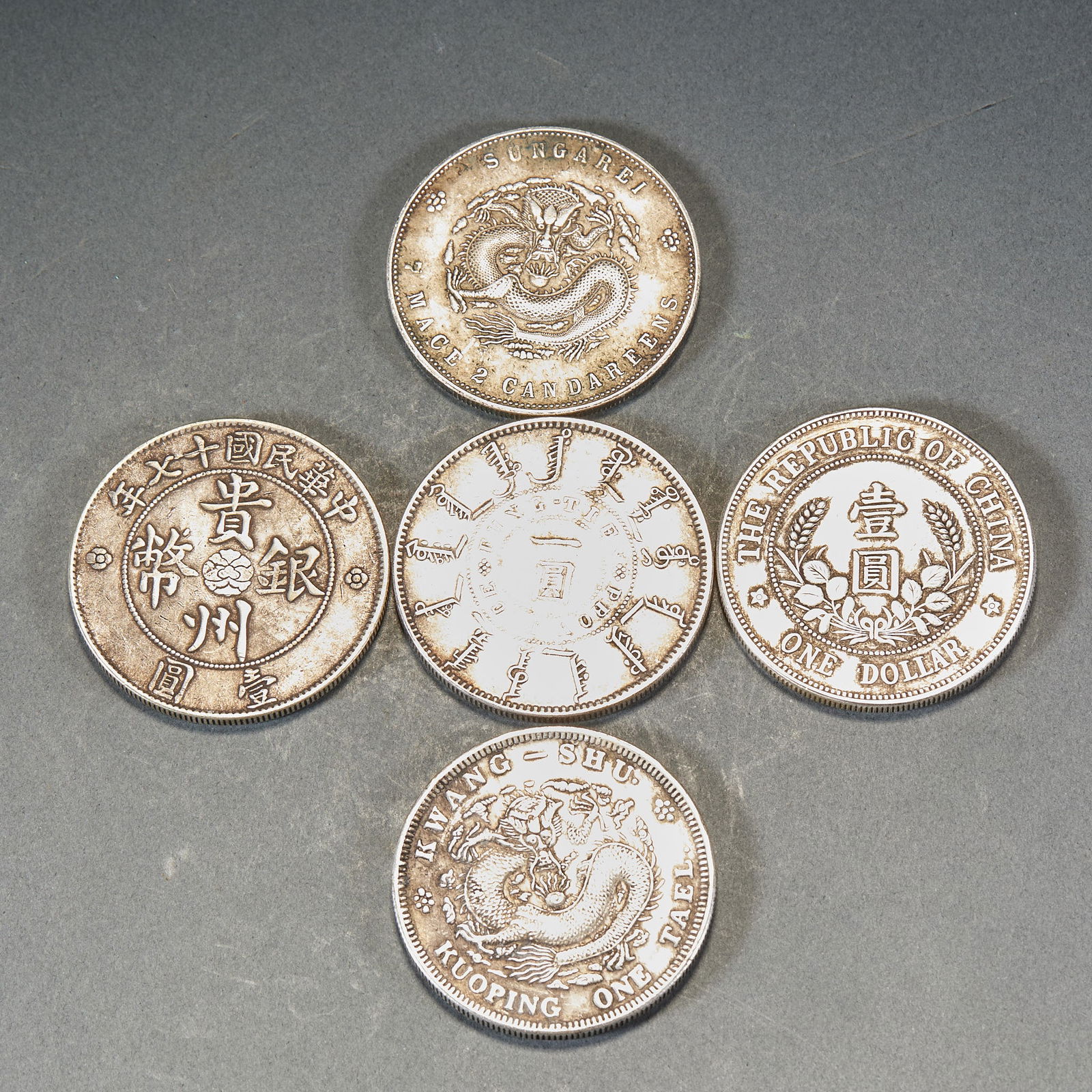 Five silver dollars in a set - 2