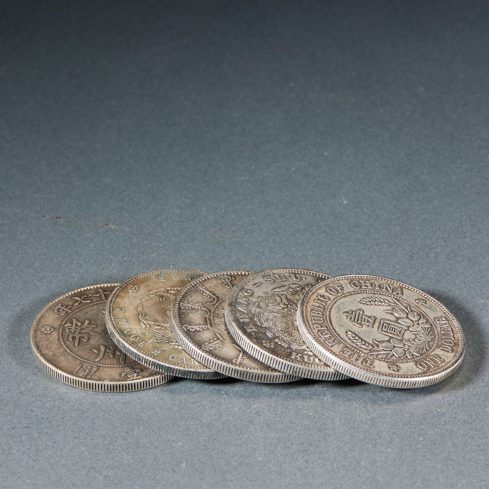 Five silver dollars in a set - 3