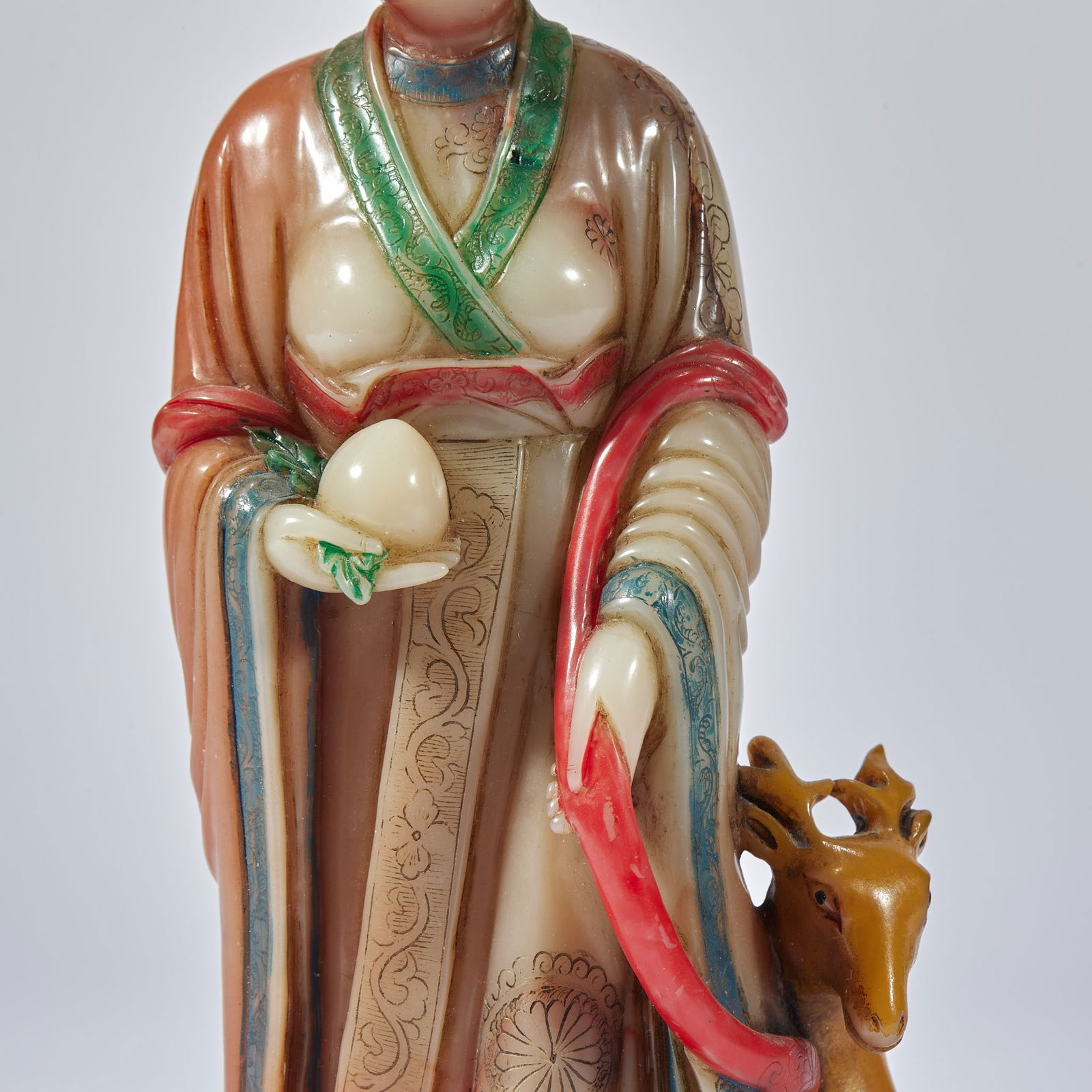 Shoushan stone "Meng Gu Offering Longevity" - 4