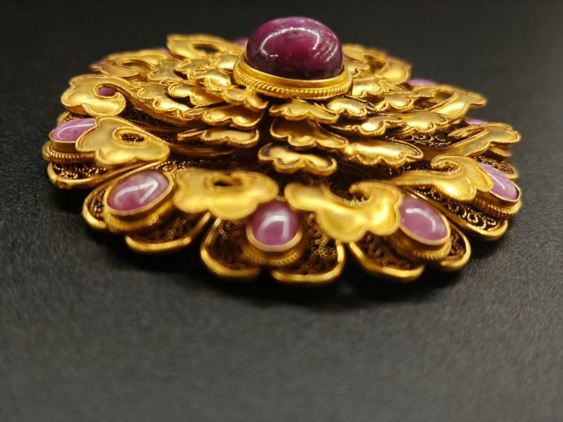 Filigree multi-layered ruby pendant - 3