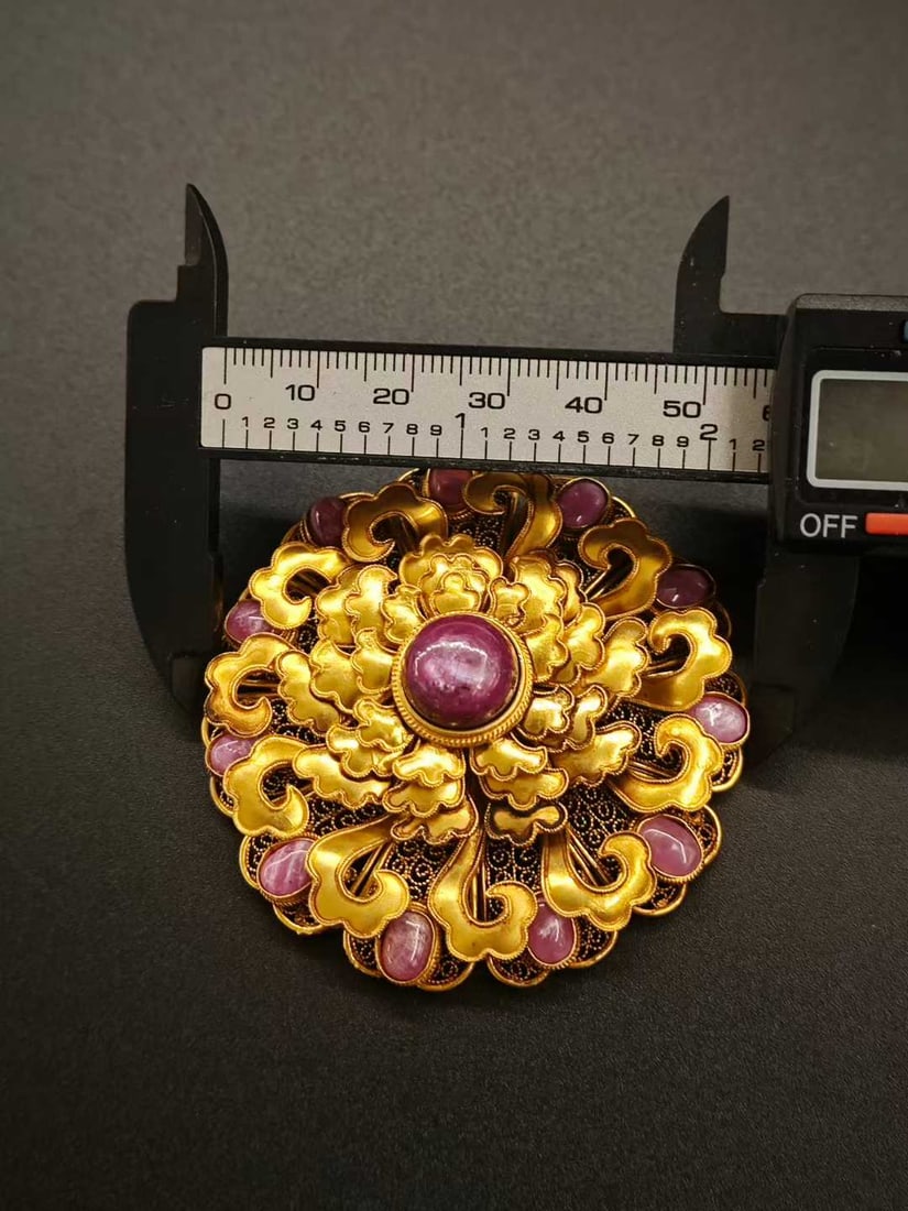 Filigree multi-layered ruby pendant - 4