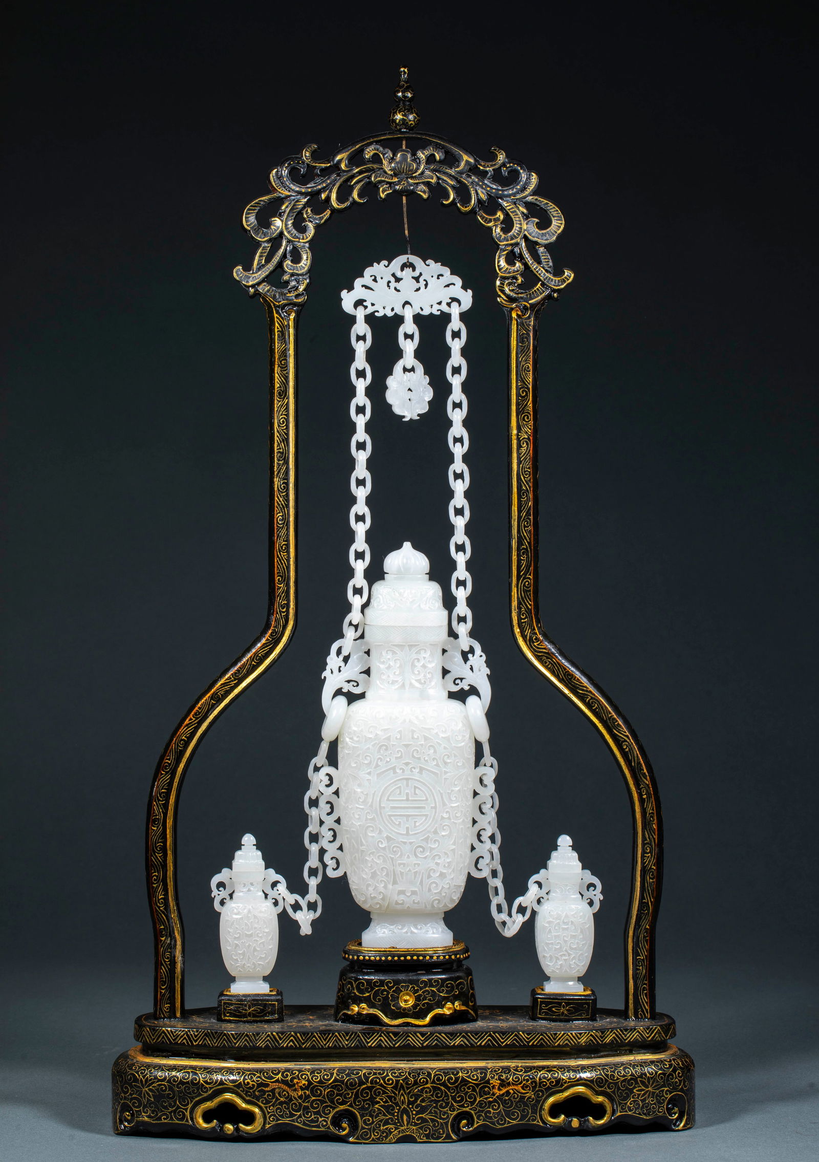 Hotan White Jade Triple Vase, Qianlong Period, Qing Dynasty (1 of 10)