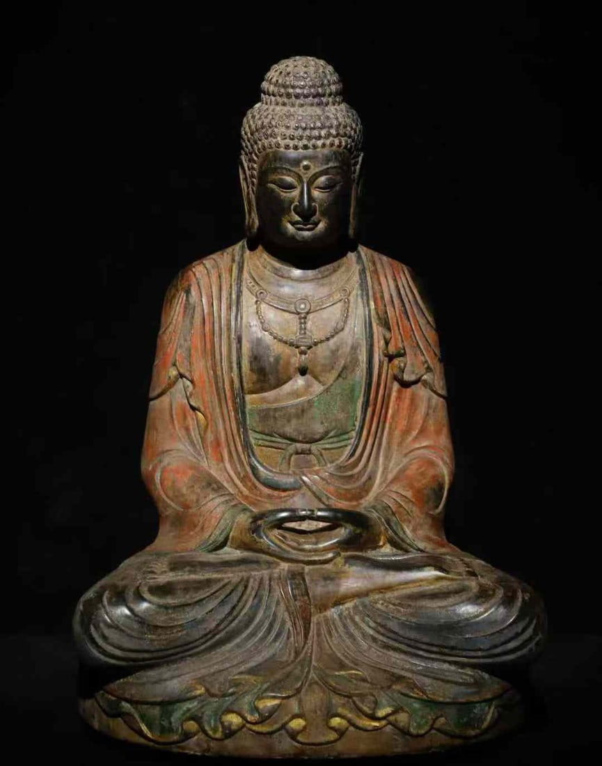 Painted Buddha Statue in Bluestone, Tang Dynasty (1 of 9)