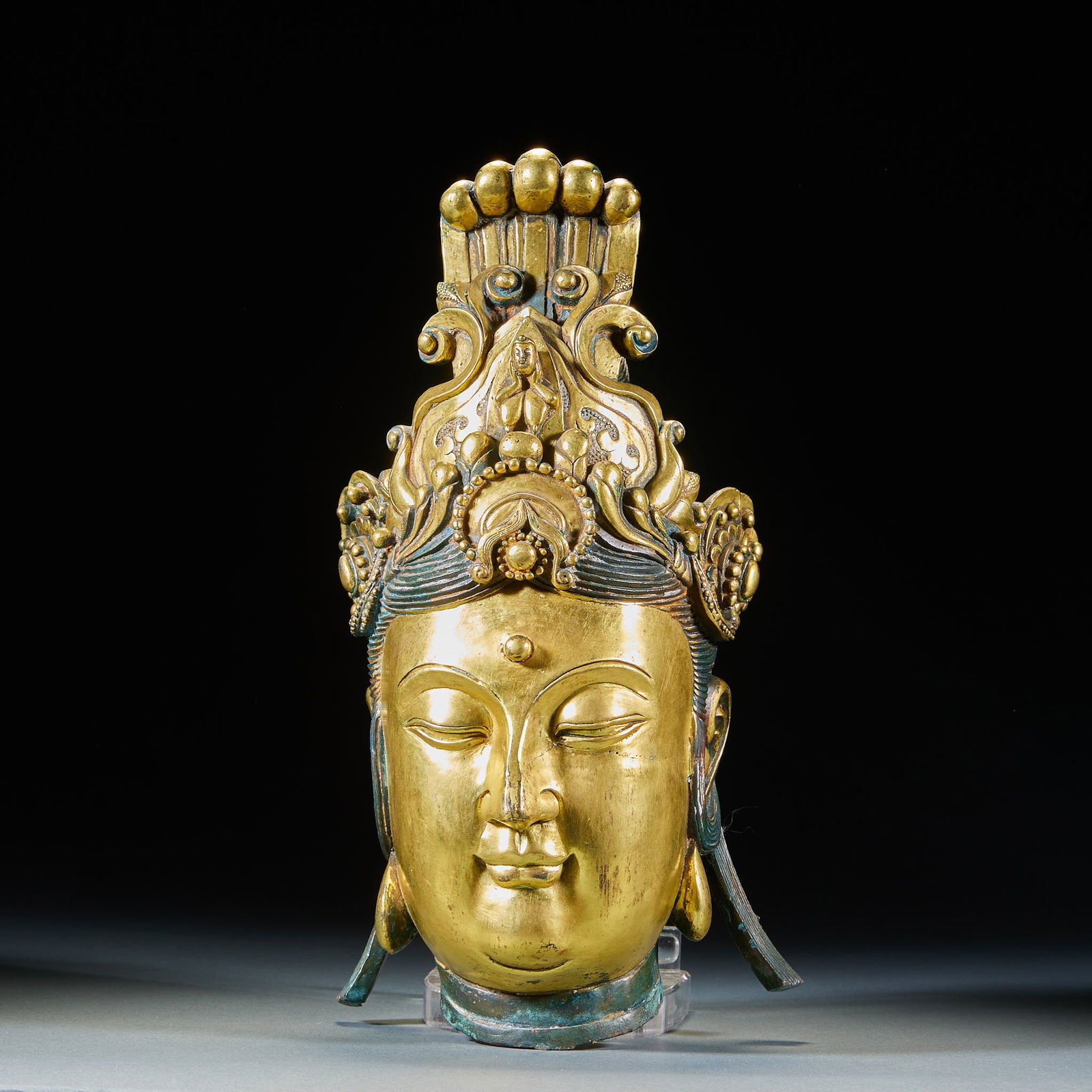 Gilded Bronze Head of Guanyin Buddha (1 of 11)