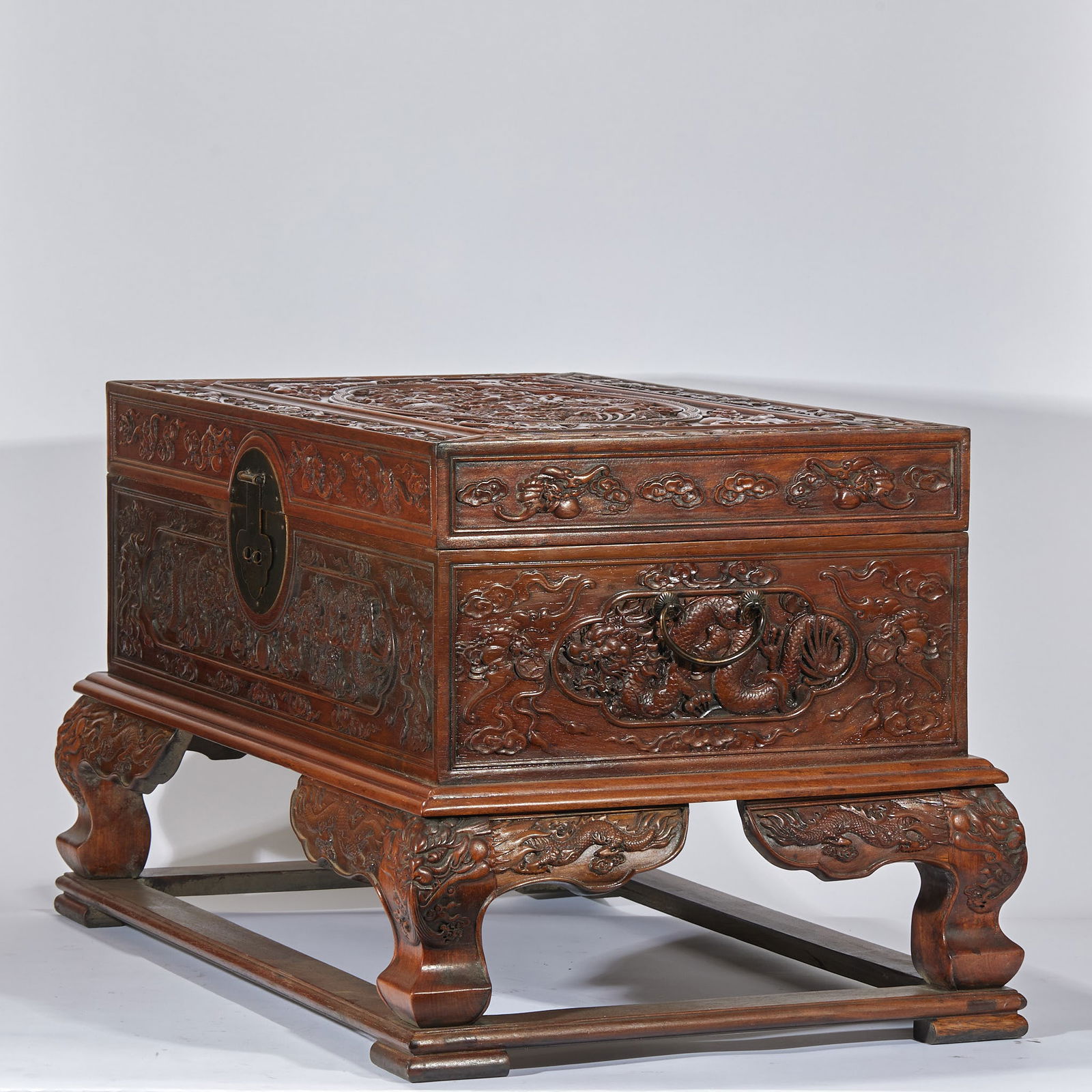 Huanghuali Box with Dragon Pattern - 12