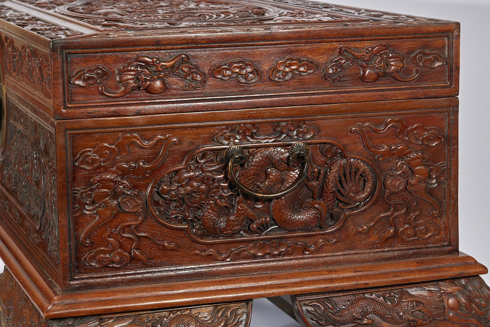 Huanghuali Box with Dragon Pattern - 13