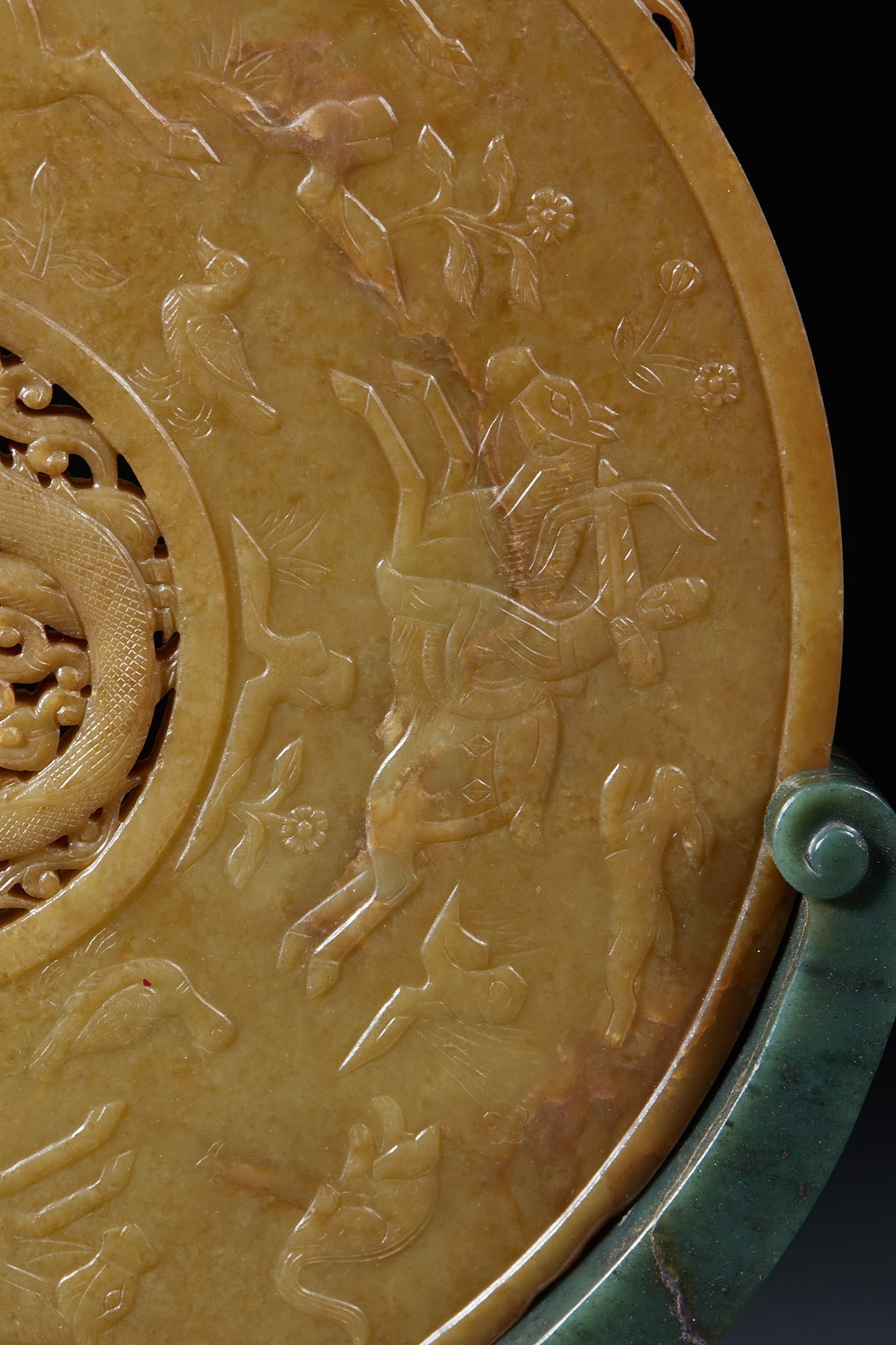 Ancient Jade Dragon Pattern Wall with Jade Base - 10