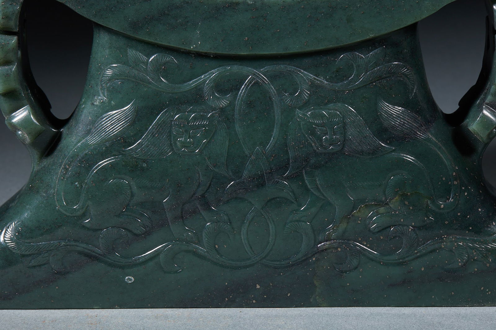 Ancient Jade Dragon Pattern Wall with Jade Base - 3