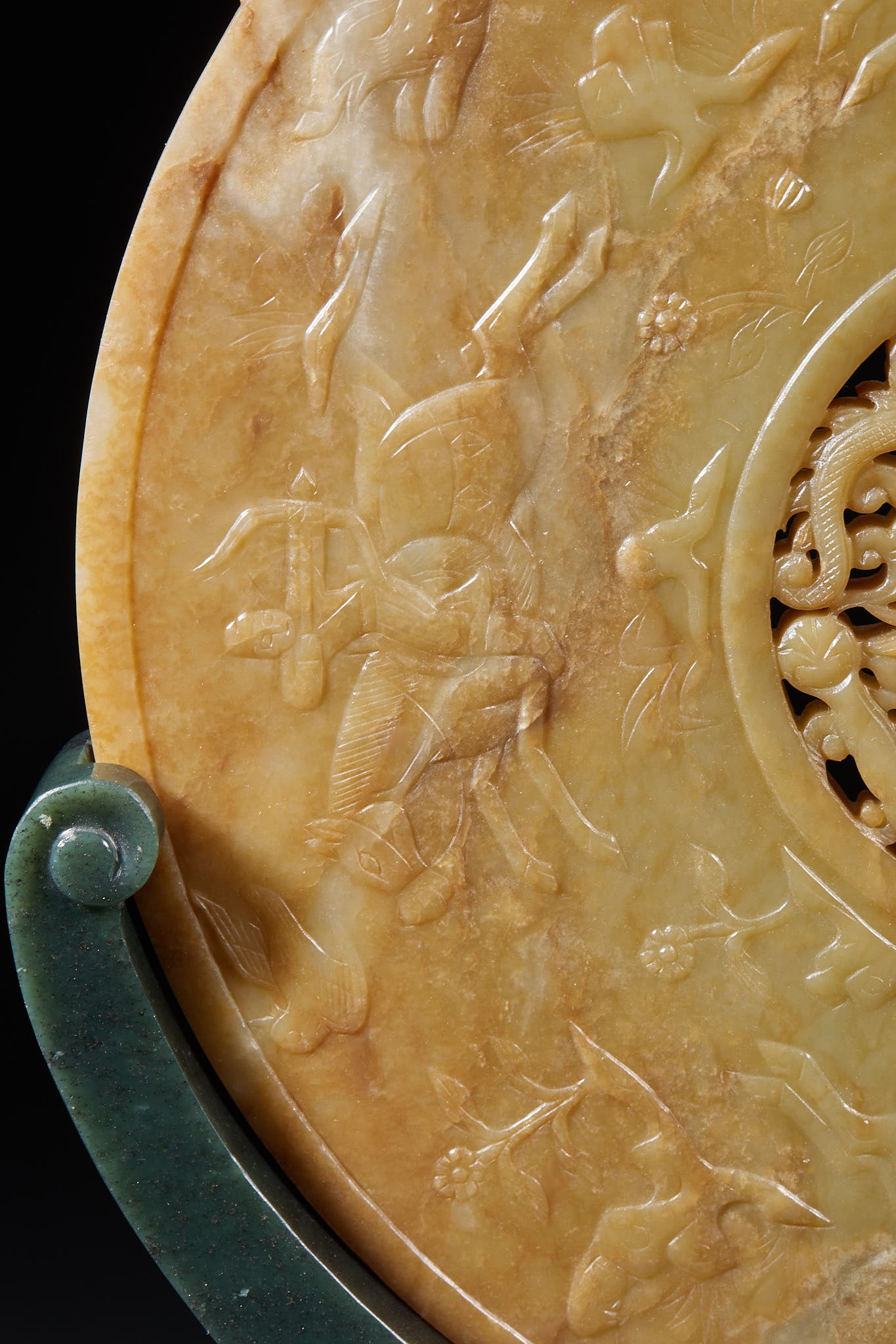 Ancient Jade Dragon Pattern Wall with Jade Base - 9