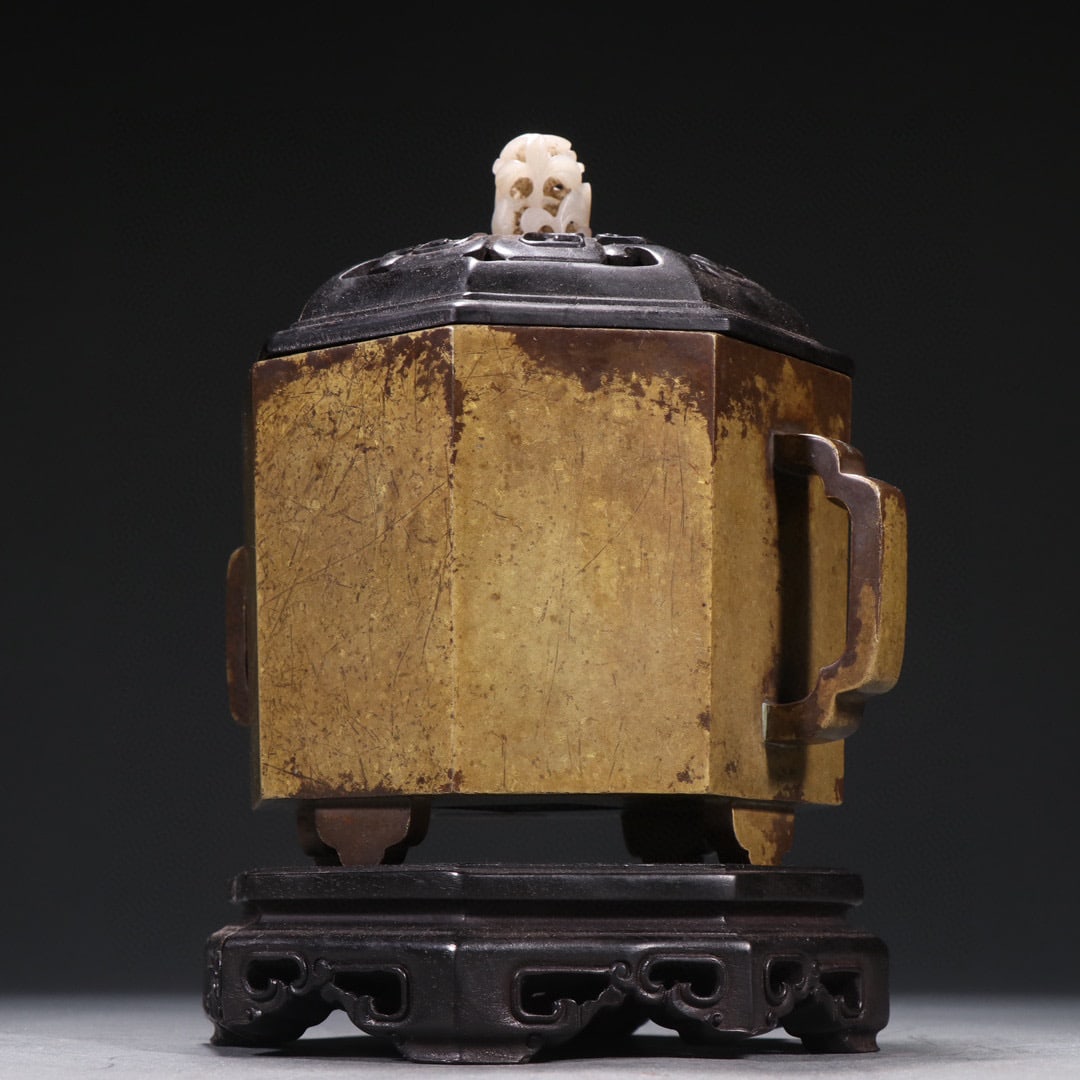 Copper-body Octagonal Incense Burner - 5