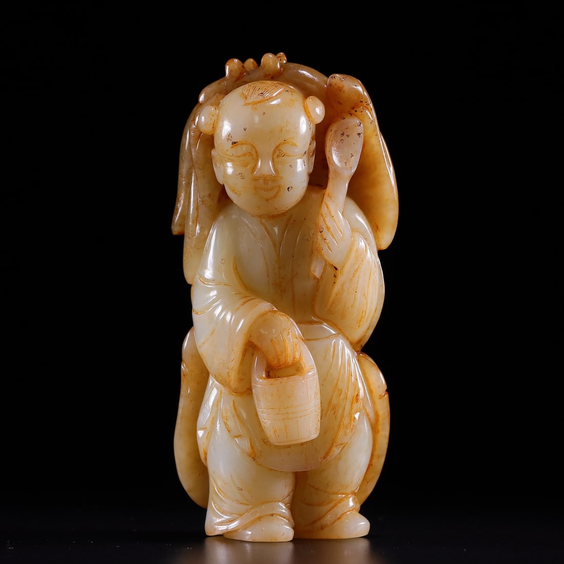 Hotan Jade Boy with Deer Hide - 5