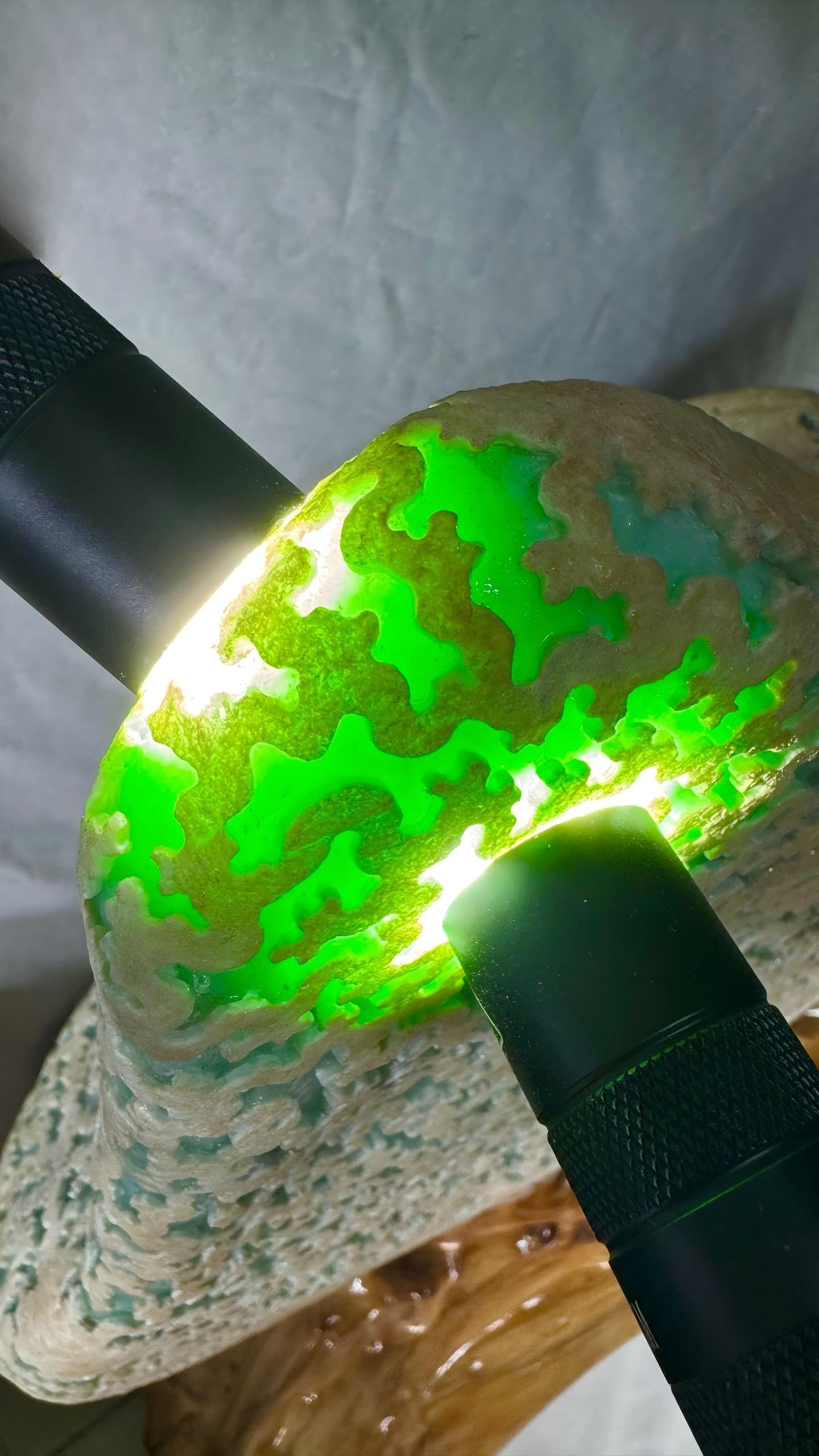 Full Green Jadeite Rough Stone - 3