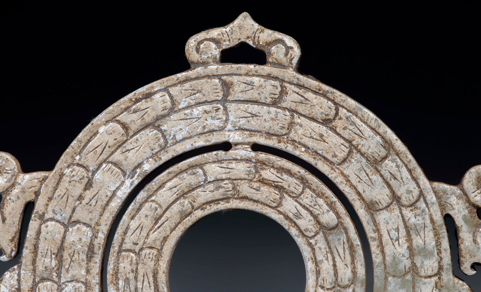 Jade Bi Disc with Chi Tiger Pattern - 10