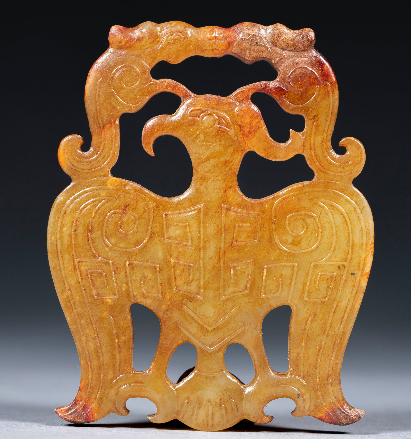 Openwork Jade Pendant with Phoenix Pattern - 5