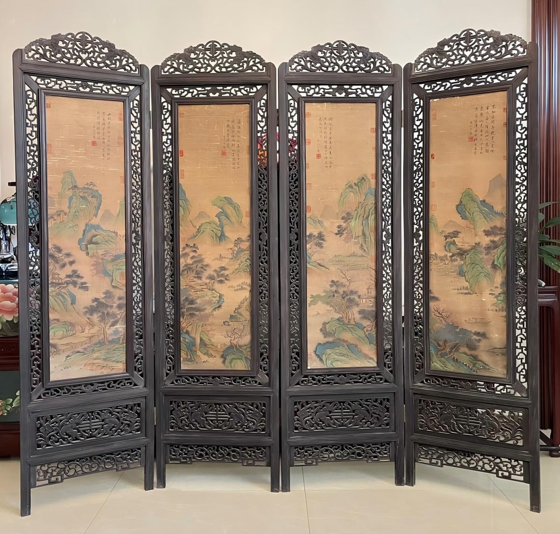 Landscape Screen by Wang Ximeng: Wang Ximeng Landscape Screen, 175cm × 200cm