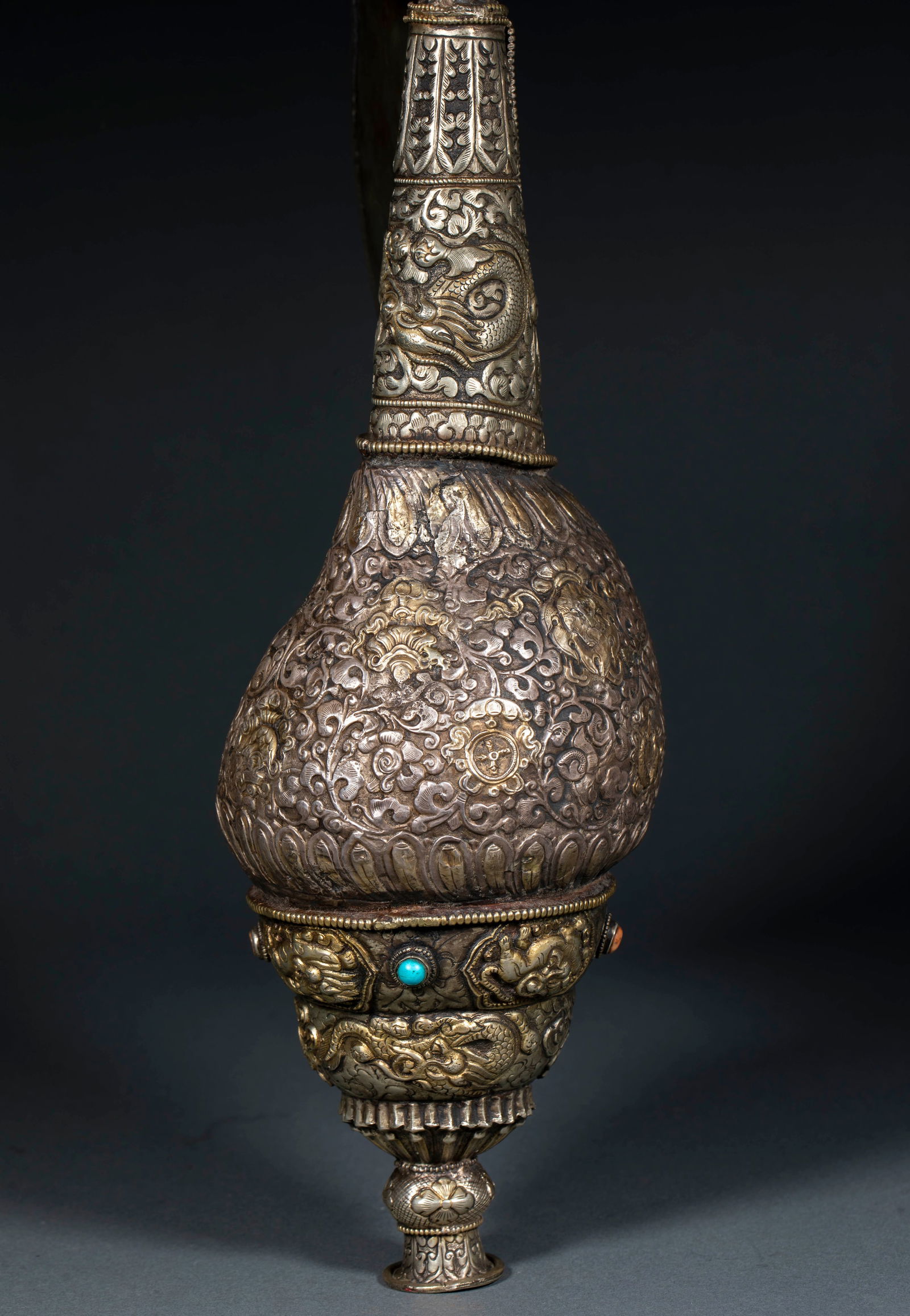 Tibetan Silver Conch Shell - 11