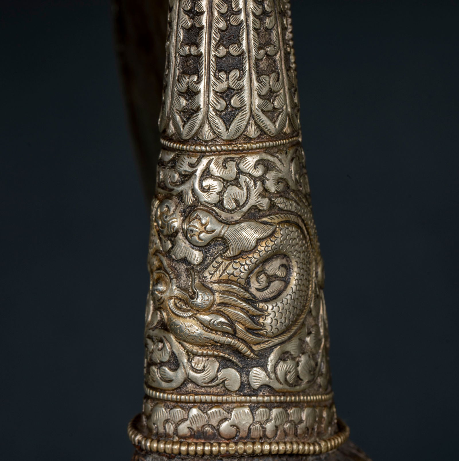 Tibetan Silver Conch Shell - 12