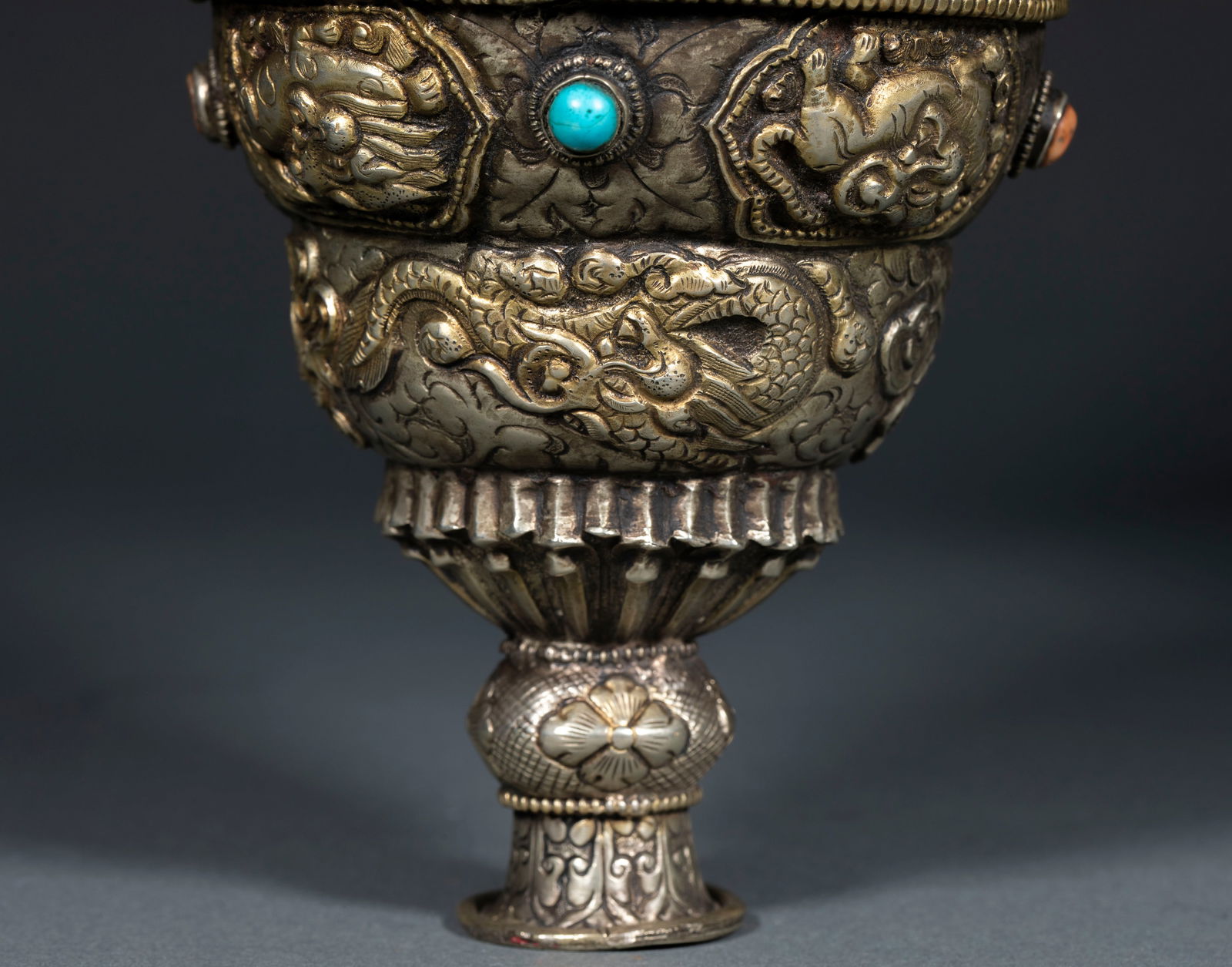 Tibetan Silver Conch Shell - 2