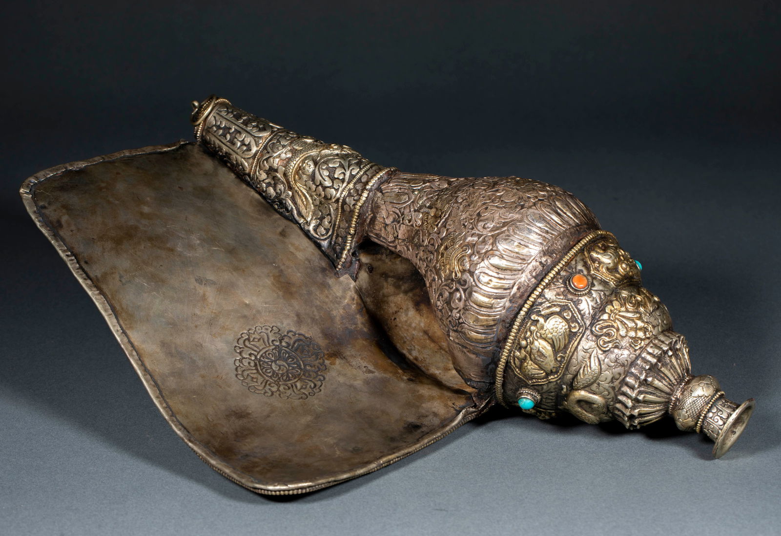 Tibetan Silver Conch Shell - 3