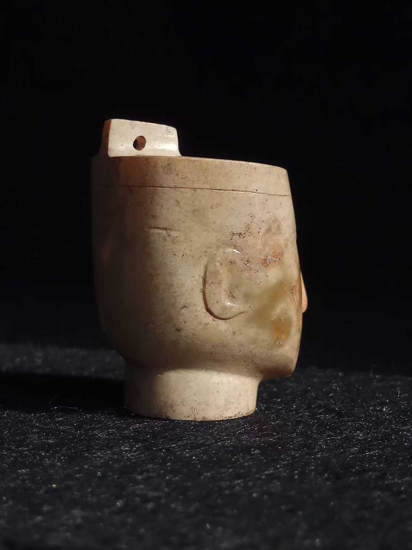 Hetian Jade Human Head Pendant - 5