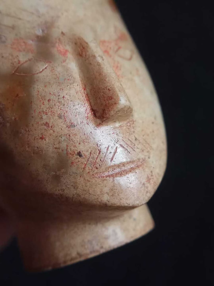 Hetian Jade Human Head Pendant - 7