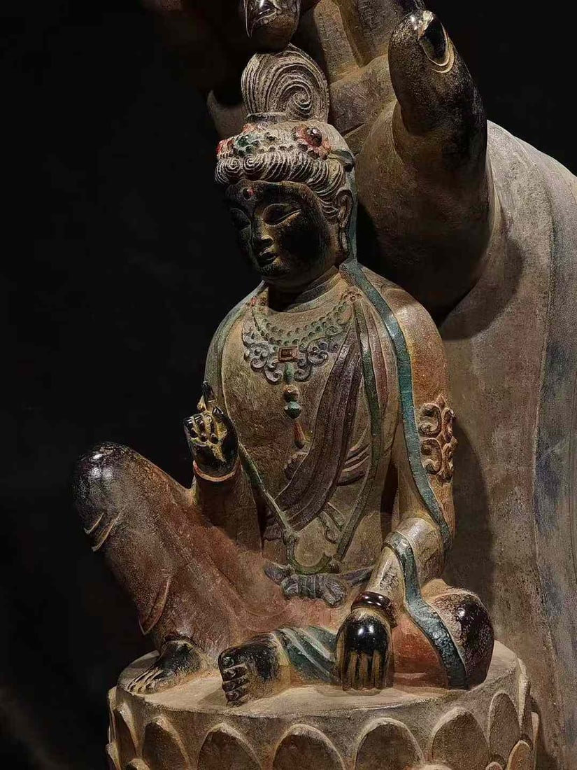 Bluestone Painted Guanyin - 2
