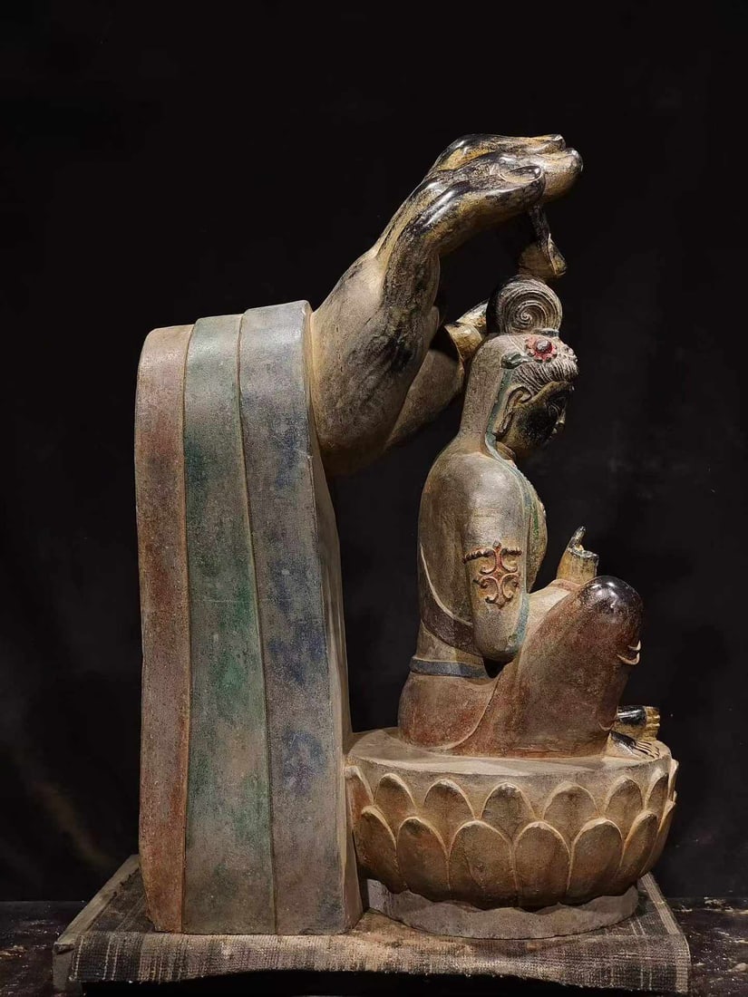 Bluestone Painted Guanyin - 5