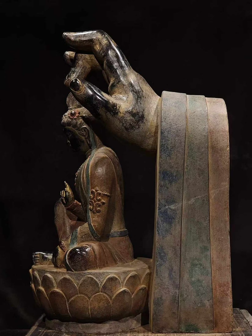 Bluestone Painted Guanyin - 7