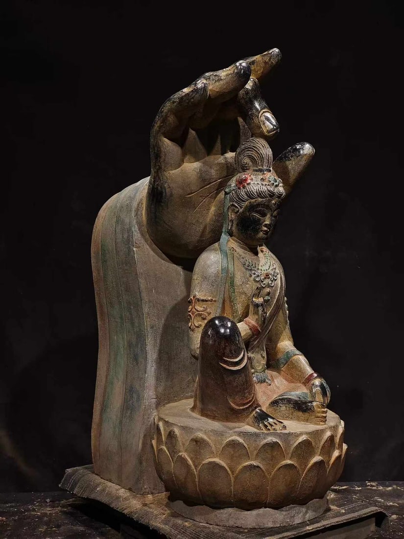 Bluestone Painted Guanyin - 8