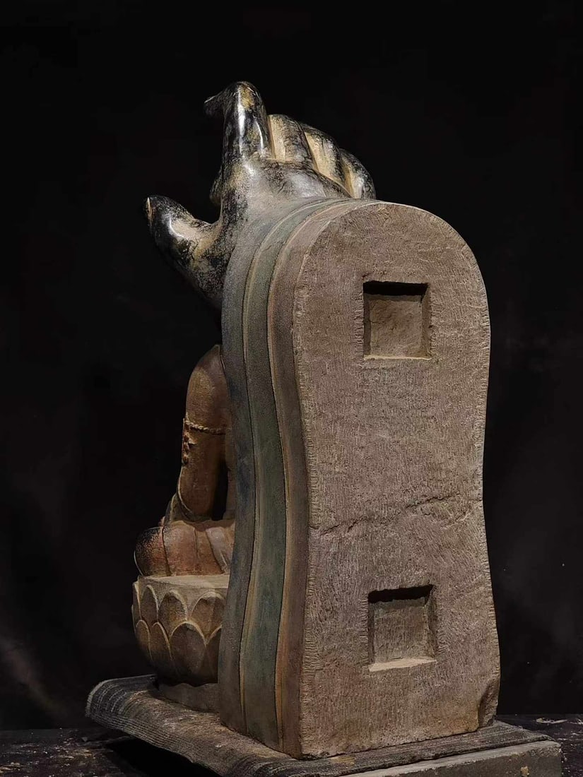 Bluestone Painted Guanyin - 9