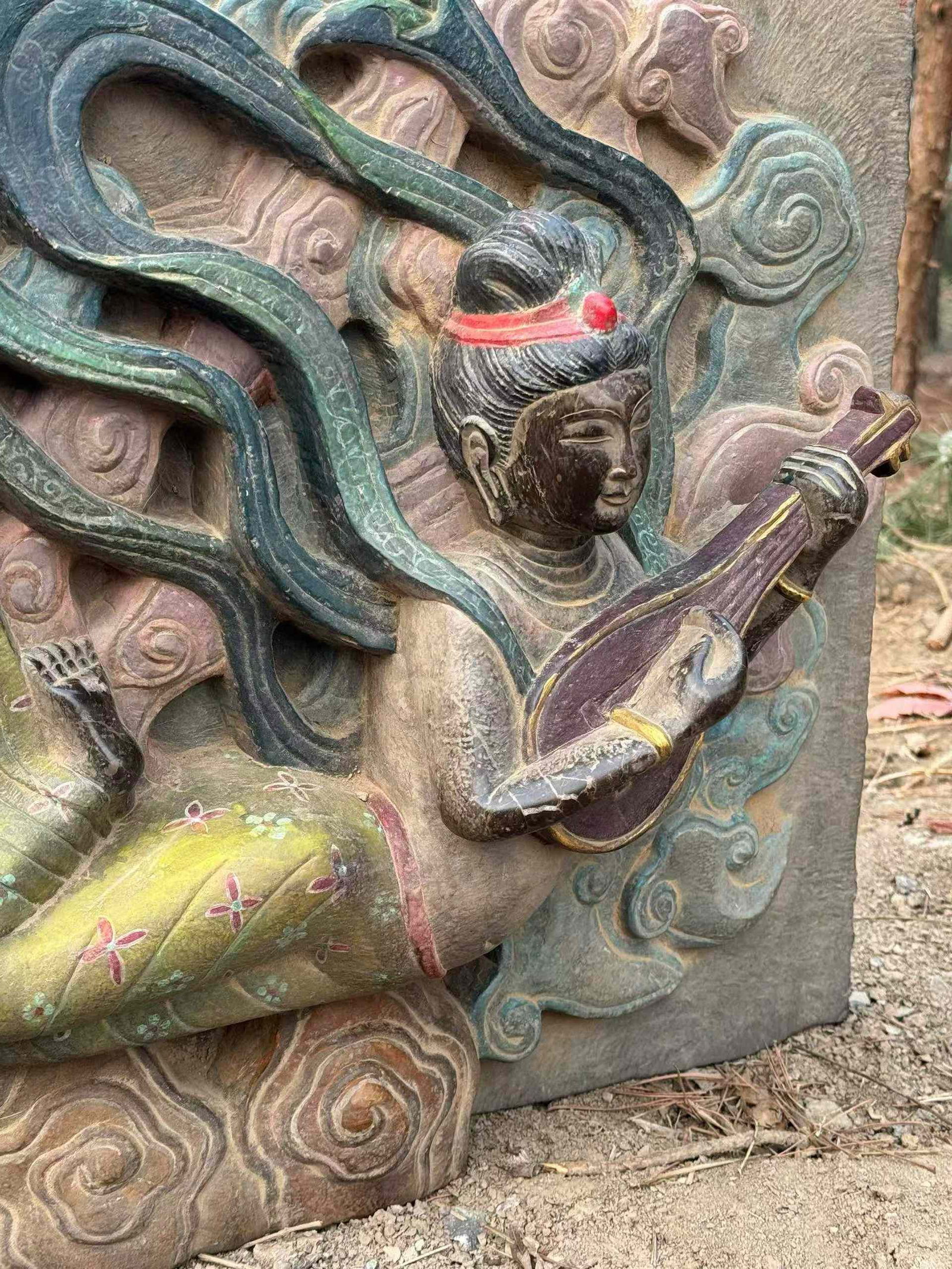 Bluestone Mural Flying Apsaras - 6