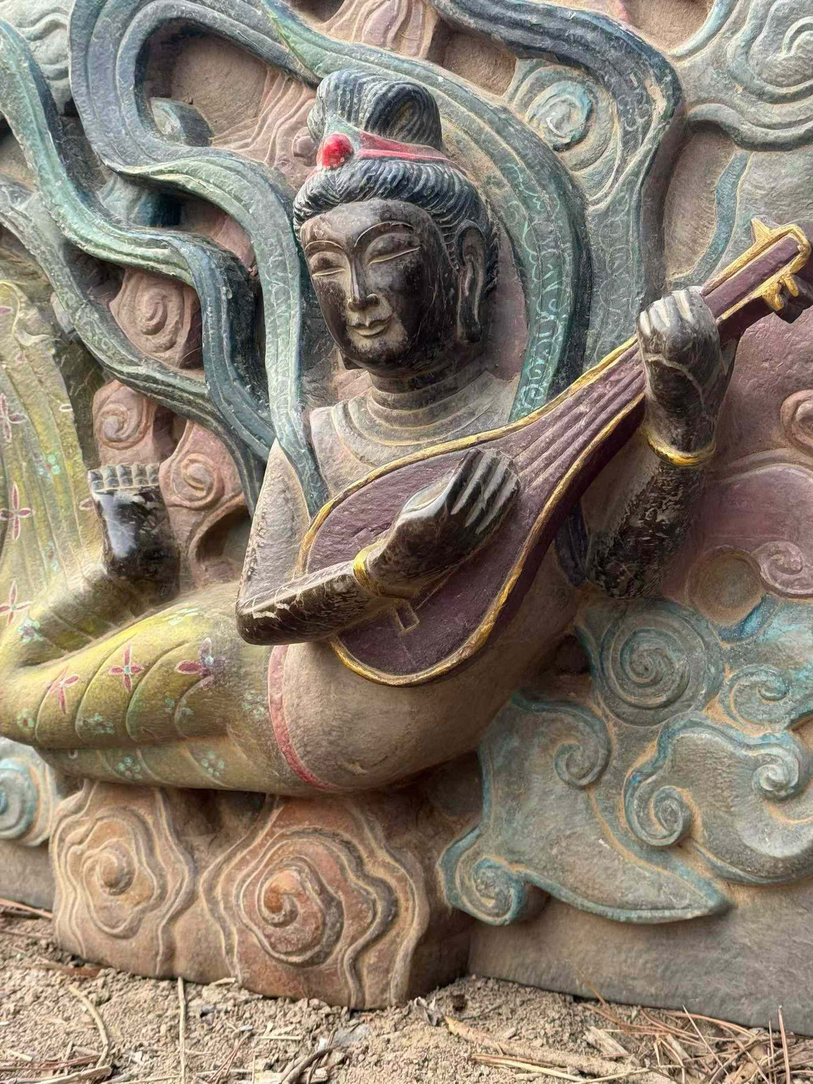 Bluestone Mural Flying Apsaras - 7