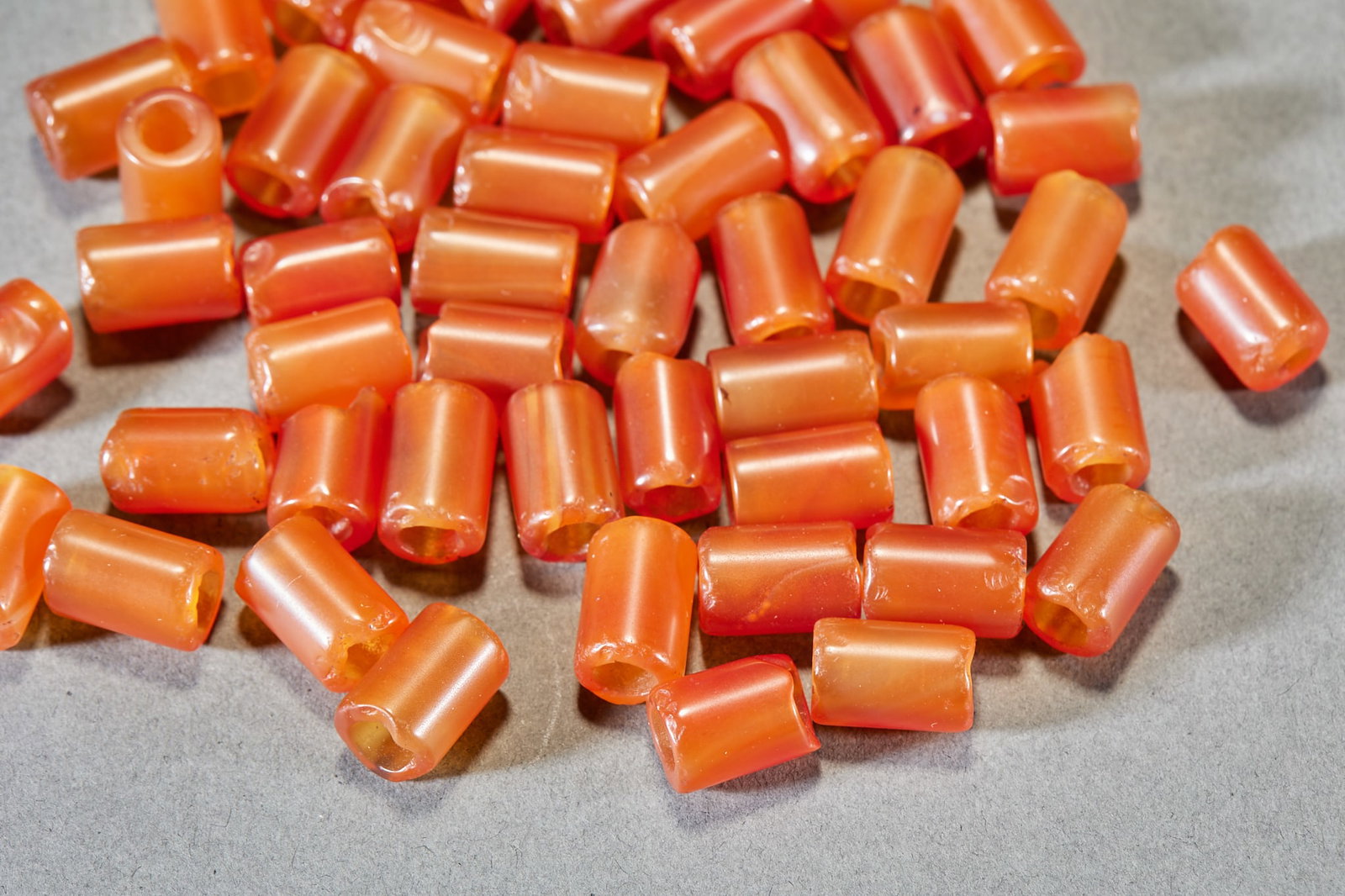 65 Agate Cylindrical Beads - 3