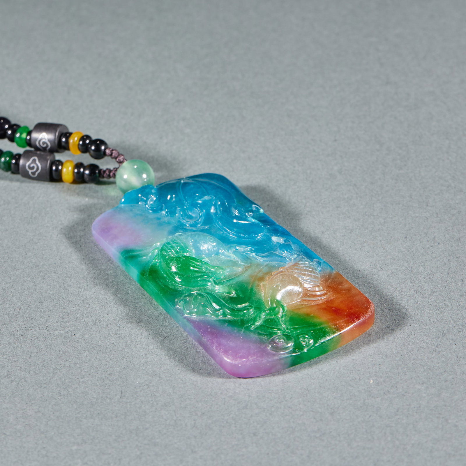 Jadeite Double Fish Pendant - 5