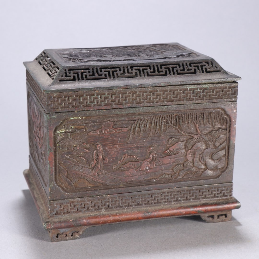 Bronze Figure Story Censer, Mark by Chen Qiaosheng (1 of 9)